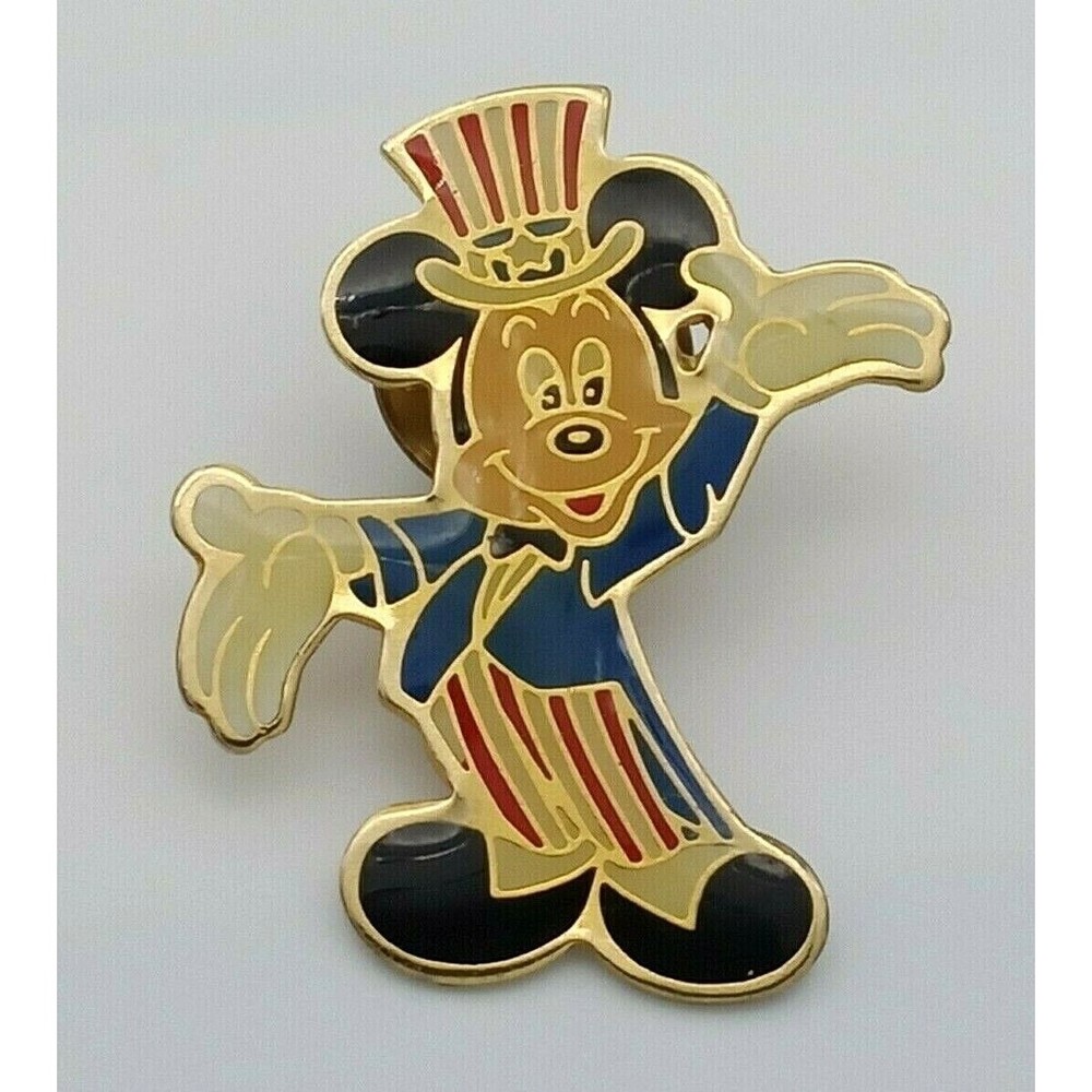 Vintage Mickey Mouse Brooch Pin Uncle Sam Patriotic Walt Disney Kodak 1989